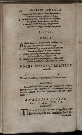 Analysis Epistolæ Ad Thessalonicenses.
