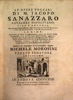 Le opere volgari