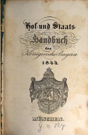 Hof- und Staatshandbuch des Königreichs Bayern. 1844