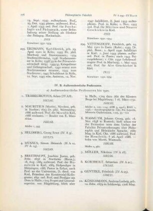 IV. B. Außerordentliche Professoren
