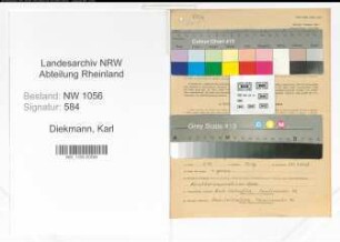 Entnazifizierung Karl Diekmann , geb. 15.02.1910 (Monteur)