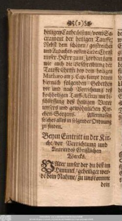 Beym Eintritt in der Kirche/ vor Verrrichtung und Antritt deß Christlichen Werks.