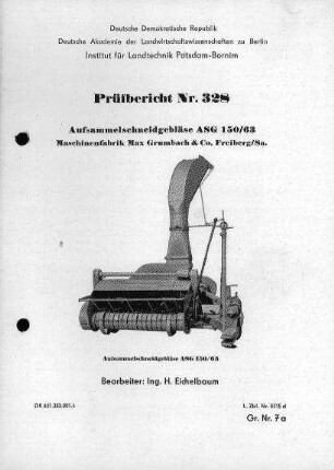 Aufsammelschneidegebläse ASG 150/63