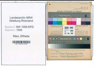 Entnazifizierung Elfriede Marx , geb. 20.09.1917 (Landw.Gehilfin)