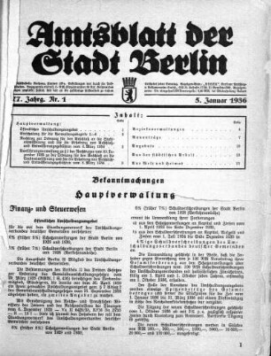 1936,1: Nr. 1, 5. Januar 1936