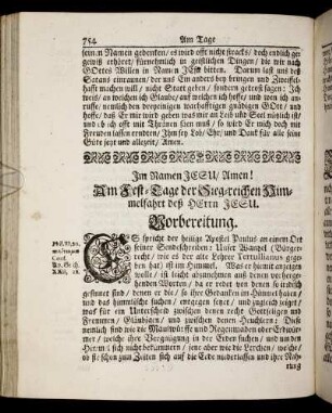 Am Fest-Tage der Siegreichen Himmelfahrt deß Herrn Jesu.