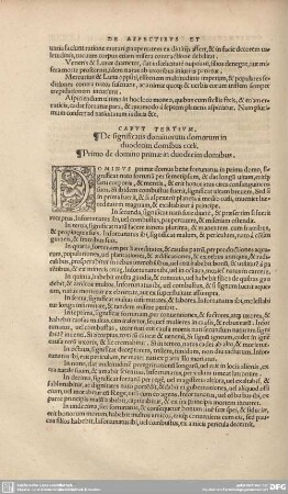 Caput Tertium. De significatis dominorum domorum in duodecim domibus coeli.