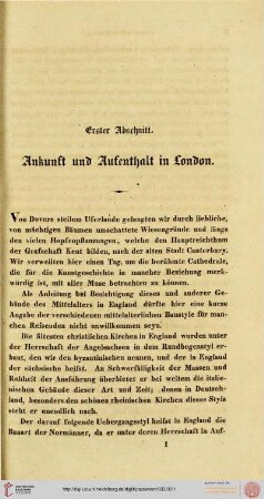 I. Ankunft und Aufenthalt in London