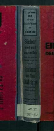 1931-1932, Adressbuch der Stadt Saarbrücken