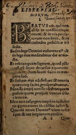 Psalterium Davidis : Iuxta translationem veterem, una cum Canticis, Hymnis & Orationibus Ecclesiasticis