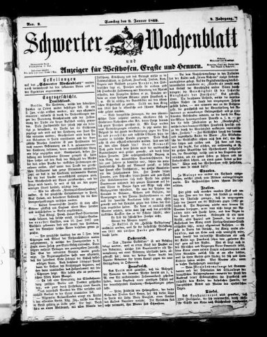 Titelseite einer Zeitung