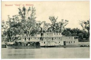 Mildura, Australien. Steamer "GEM" at Mildura