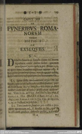 Caput XIII De Funeribus Romanorum