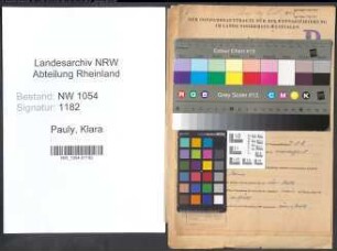 Entnazifizierung Klara Pauly , geb. 30.01.1905 ()
