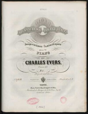 No. 8: Jours Sereins, Jours D'Orage : Inspirations fantastiques pour le Piano; Oeuvre 24.