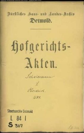 Schwiermann, Dietrich, Amtschreiber zu Horn gegen Anna Luhmann, Witwe Oberdeich - Schuldforderung