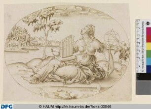 Sitzende Frau mit Syrinx