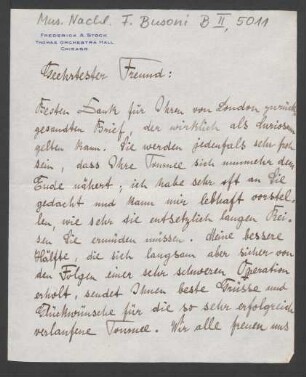 Brief an Ferruccio Busoni : 31.03.1911