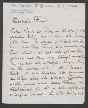 Brief an Ferruccio Busoni : 31.03.1911