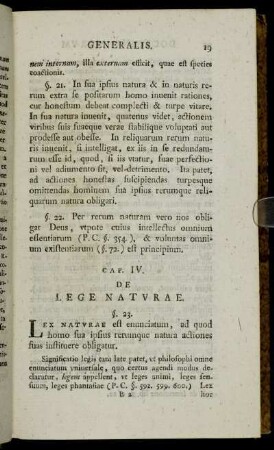 Cap. IV. De Lege Narurae