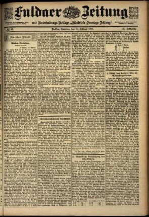 Zweite Ausgabe vom Samstag, den 10. Februar 1900.