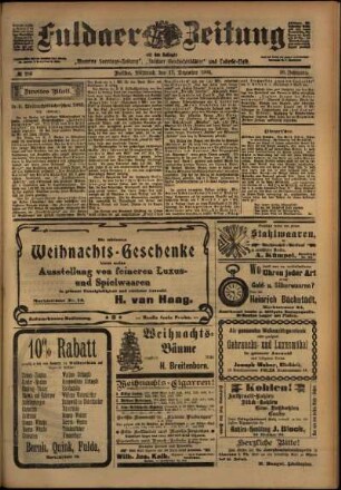 Zweite Ausgabe vom Mittwoch, den 17. Dezember 1902.