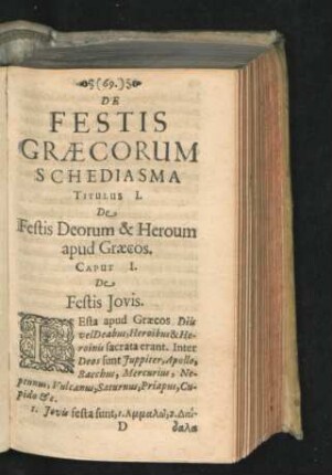 De Festis Graecorum Schediasma.