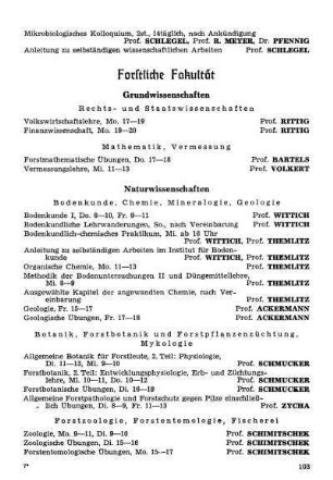 Forstliche Fakultät