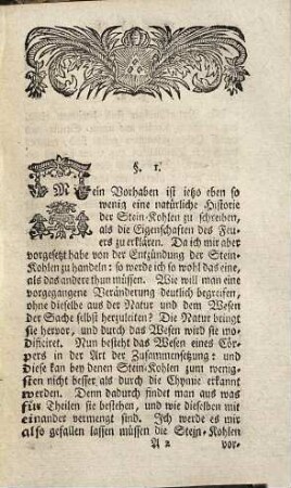 Johann Gottlob Krügers der Artzneygelahrtheit Professors und der Königl. Preußis. Academie der Wissenschaften Mitglieds Gedancken von den Stein-Kohlen