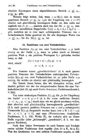 26. Funktionen von zwei Veränderlichen