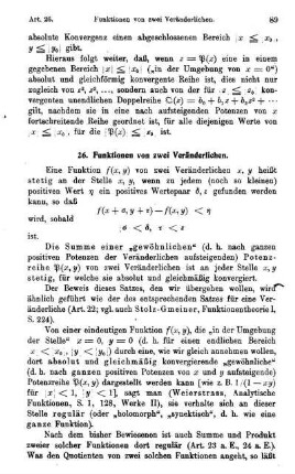 26. Funktionen von zwei Veränderlichen