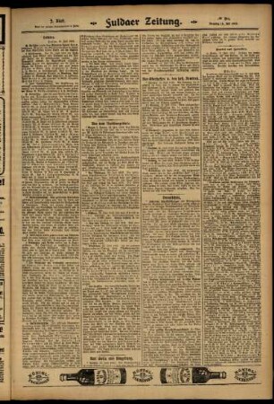 Zweite Ausgabe vom Dienstag, den 15. Juli 1913.