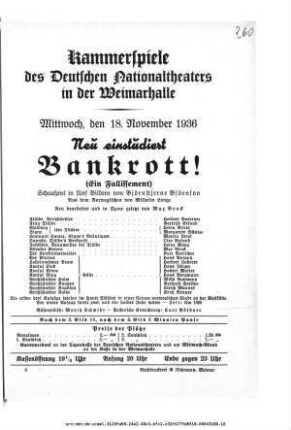 Bankrott! (Ein Fallissement)