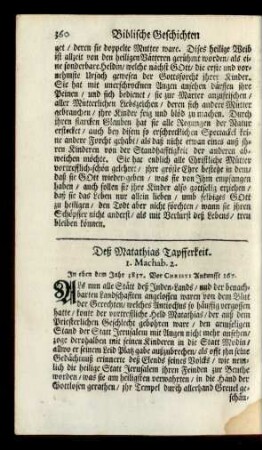 Deß Matathias Tapfferkeit. 1. Machab. 2.