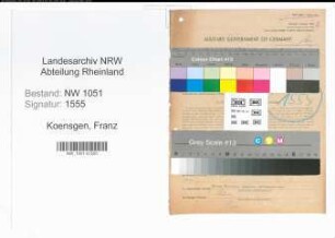 Entnazifizierung Franz Koensgen , geb. 01.09.1890 (Kaufmann)