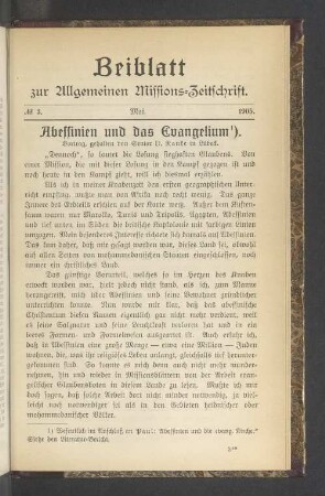 Beiblatt N°. 3. Mai. 1905