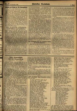 Zweite Ausgabe vom Samstag, den 30. September 1933.