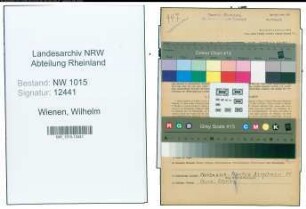 Entnazifizierung Wilhelm Wienen , geb. 27.05.1889 (Bahnbeamter)