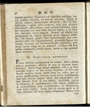 III, Sympathiae Effectus.