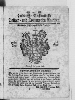 15tes Stück, Ausgabe vom 12. April 1769