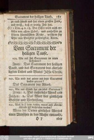 Vom Sacrament der heiligen Taufe.