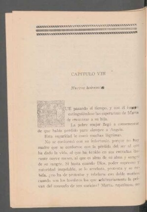 Capítulo VIII - Nuevos horizontes