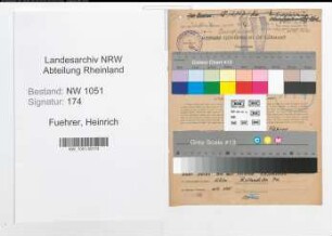 Entnazifizierung Heinrich Fuehrer , geb. 22.05.1886 (Schauspieler)