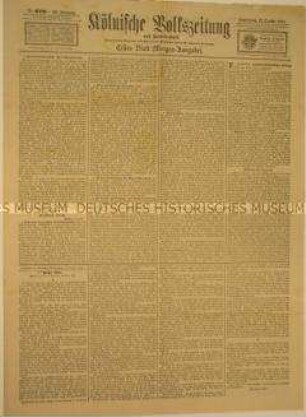 Kölnische Zeitung, Morgenausgabe der Tageszeitung