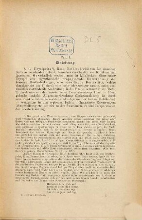 Erysipelas : Mit 18 Holzschnitten u. 1 lith. Taf.
