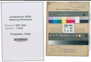 Entnazifizierung Adele Knappstein , geb. 29.06.1902 (Kaufm.Angestellte)