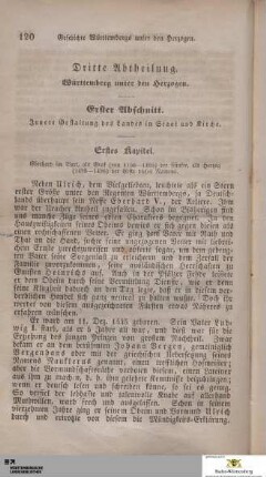 Dritte Abtheilung: Württemberg unter den Herzogen