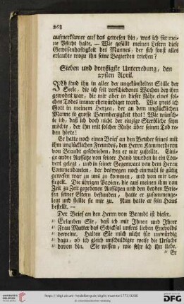 Sieben und dreyßigste Unterredung, den 27sten April