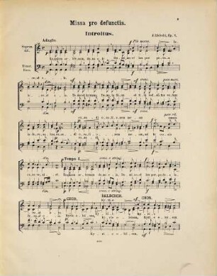 Missa pro defunctis : leicht ausführbar für Sopran, Alt, Tenor u. Bass ; op. 7