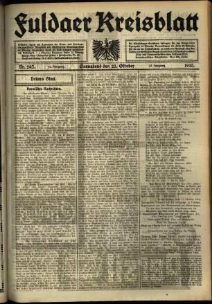 Dritte Ausgabe vom Samstag, den 22. Oktober 1910.